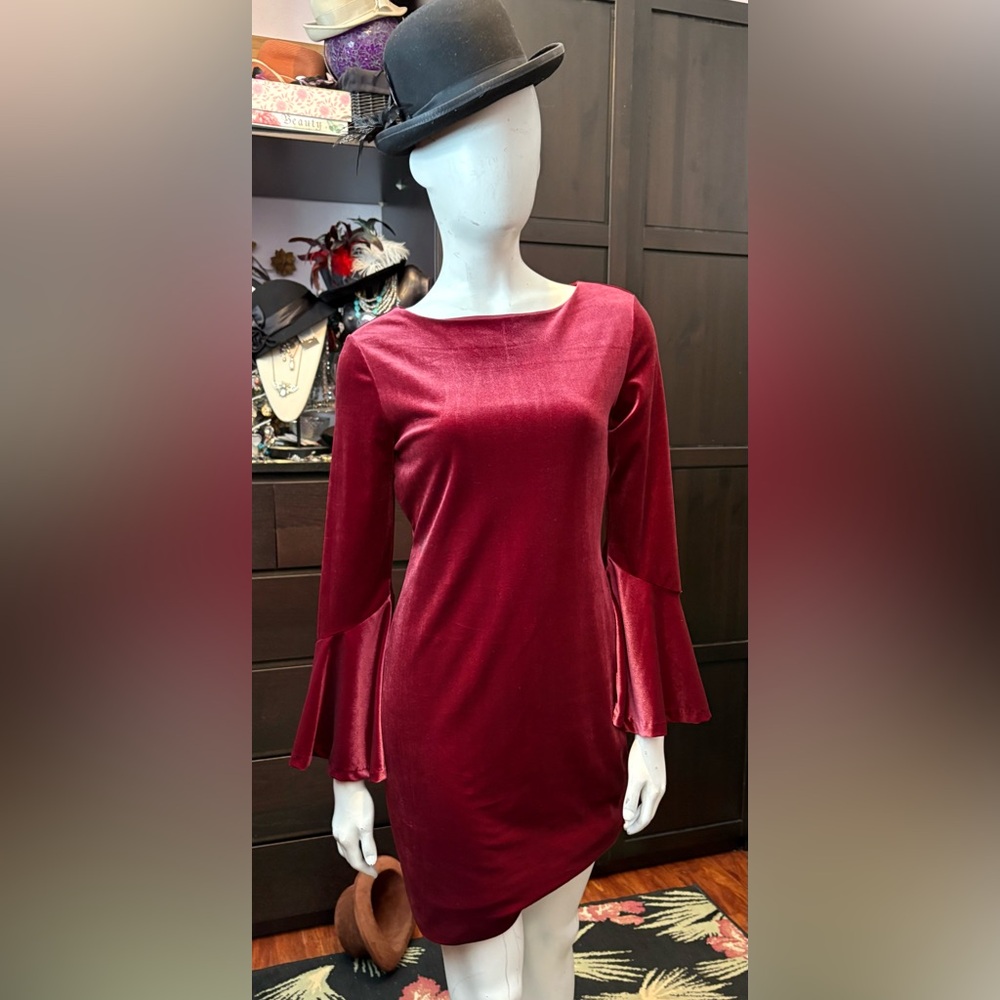 Burgundy Velvet Dress